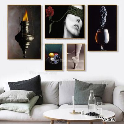 Ảnh gốc Tranh bộ nhiều tấm KF205 (nét căng) in mica