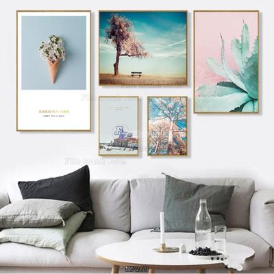 File tranh gốc in trần nhà Tranh bộ nhiều tấm KF269 3D