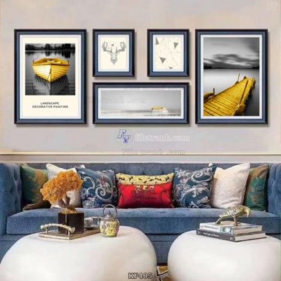 File gốc Tranh bộ nhiều tấm KF405 (in lụa) tranh thuận buồm