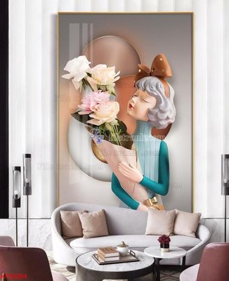 File gốc Tranh decor phủ gương hiện đại KF50004 (phong cách) tối giản