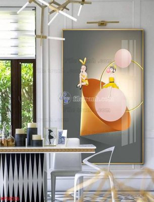 File tranh gốc Tranh decor phủ gương hiện đại KF50026 (bản đẹp) độc quyền