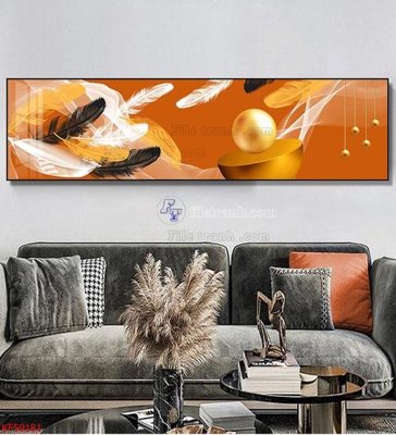 File tranh Tranh decor phủ gương hiện đại KF50181 (bản gốc) in lụa dán tường