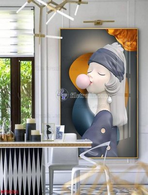 Tải file Tranh decor phủ gương hiện đại KF50261 (gốc) chủ đề phong thủy