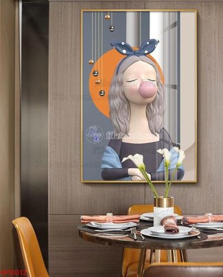 File gốc Tranh decor phủ gương hiện đại KF50312 (in ấn) màu sắc trung thực
