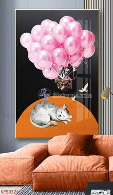 Tải file Tranh decor phủ gương hiện đại KF50324 (gốc) in tranh tráng gương