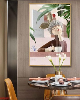 Download file Tranh decor phủ gương hiện đại KF50327 (gốc) cho xưởng in