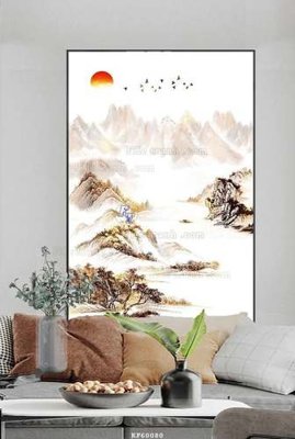 File gốc File tranh hiện đại pha lê gương KF60080 (in lụa) tranh mã đáo