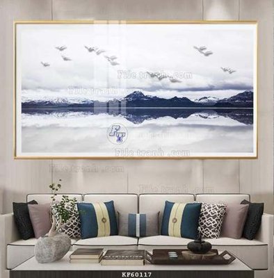 File tranh File tranh hiện đại pha lê gương KF60117 (bản gốc) in lụa dán tường