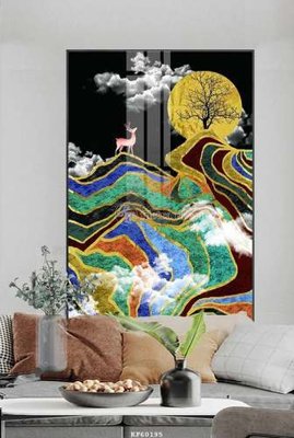 File ảnh File tranh hiện đại pha lê gương KF60195 (gốc) in PP, decal