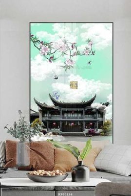 File in trần File tranh hiện đại pha lê gương KF60196 (bản gốc) hoa văn