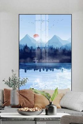 Download file gốc File tranh hiện đại pha lê gương KF60420 (in lụa) tranh 3D