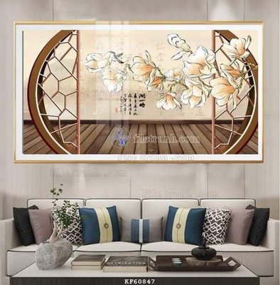 File in trần File tranh hiện đại pha lê gương KF60847 (bản gốc) đại dương