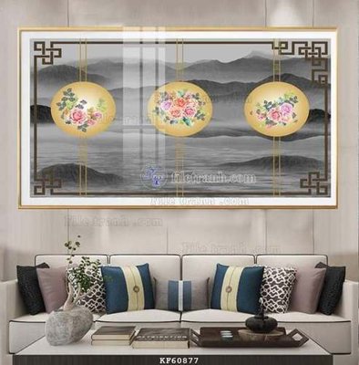 File gốc File tranh hiện đại pha lê gương KF60877 (chuẩn màu) cho in offset