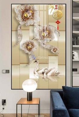 File gốc in tráng gương File tranh hiện đại pha lê gương KF61089 chi tiết