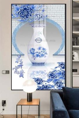 File tranh File tranh hiện đại pha lê gương KF61192 (file gốc) chủ đề phong thủy