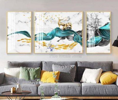 File PSD File tranh hiện đại pha lê gương KF61381 (bản gốc) đã tách nền