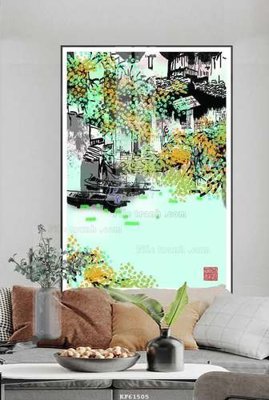 File gốc File tranh hiện đại pha lê gương KF61505 (in mica) làm bảng hiệu