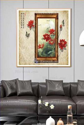 File in lụa File tranh hiện đại pha lê gương KF61651 (chất lượng cao) File tranh hiện đại pha lê gương KF61651