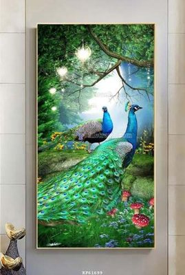 Tải file File tranh hiện đại pha lê gương KF61699 (gốc) chủ đề hoa sen