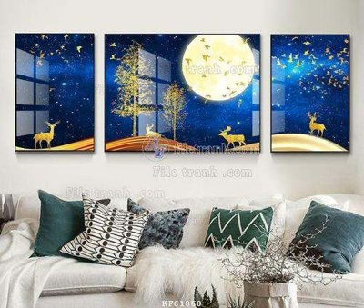 File tranh File tranh hiện đại pha lê gương KF61860 (gốc) chủ đề thiên nhiên