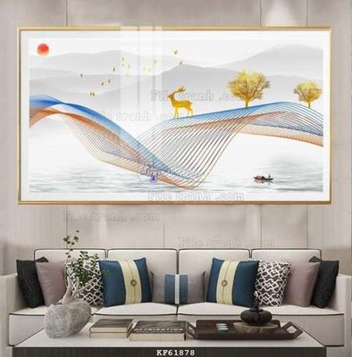 File in lụa File tranh hiện đại pha lê gương KF61878 (tân cổ điển) File tranh hiện đại pha lê gương KF61878