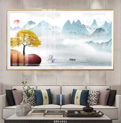 File gốc File tranh hiện đại pha lê gương KF61891 (chuẩn màu) cho in offset