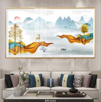 File tranh File tranh hiện đại pha lê gương KF61892 (ảnh gốc) in trần xuyên sáng