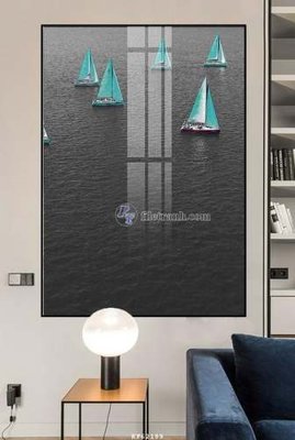 File tranh File tranh hiện đại pha lê gương KF62189 (file gốc) chủ đề phong thủy