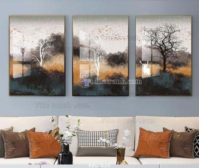 File in trần File tranh hiện đại pha lê gương KF62529 (bản gốc 3D) sống động