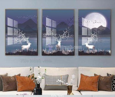 Tải file File tranh hiện đại pha lê gương KF62541 (gốc) in tranh tráng gương