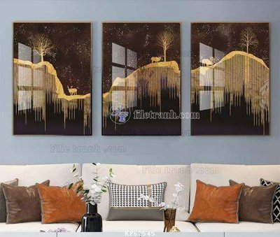 File tranh File tranh hiện đại pha lê gương KF62545 (gốc) phong cách tối giản