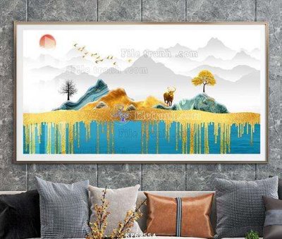 File gốc File tranh hiện đại pha lê gương KF62554 (PNG) không nền chất lượng