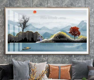 File tranh PSD File tranh hiện đại pha lê gương KF62564 chất lượng cao