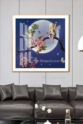 File gốc File tranh hiện đại pha lê gương KF62642 (in lụa) tranh thuận buồm