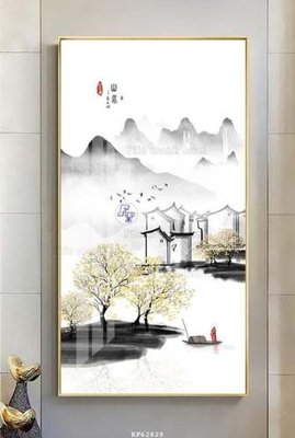 File gốc in tráng gương File tranh hiện đại pha lê gương KF62829 chi tiết