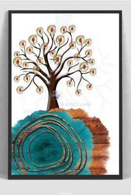 File gốc File tranh hiện đại pha lê gương KF62869 (in mica) làm quà tặng