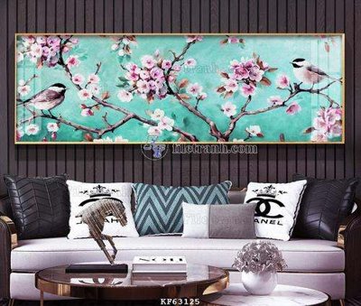 File gốc File tranh hiện đại pha lê gương KF63125 (in lụa) họa tiết 3D