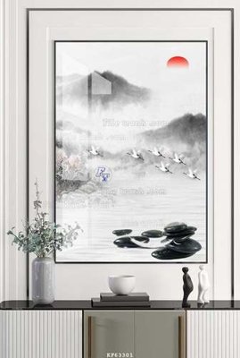 File gốc File tranh hiện đại pha lê gương KF63301 (phong cách) cổ điển