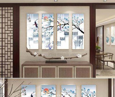 File PSD File tranh hiện đại pha lê gương KF63334 (bản gốc) cho nhà in