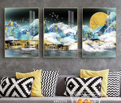 Ảnh gốc file in lụa File tranh hiện đại pha lê gương KF63379 chi tiết