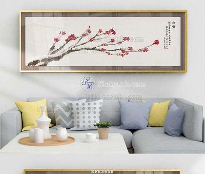 File in ấn File tranh hiện đại pha lê gương KF63458 chuyên nghiệp