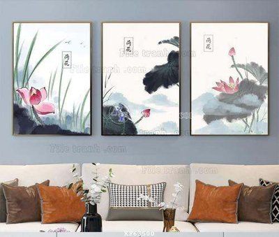 Download file gốc File tranh hiện đại pha lê gương KF63500 (in lụa) hoa lá