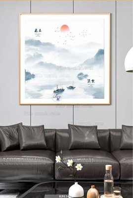 File in trần File tranh hiện đại pha lê gương KF63680 (bản gốc) mây trời