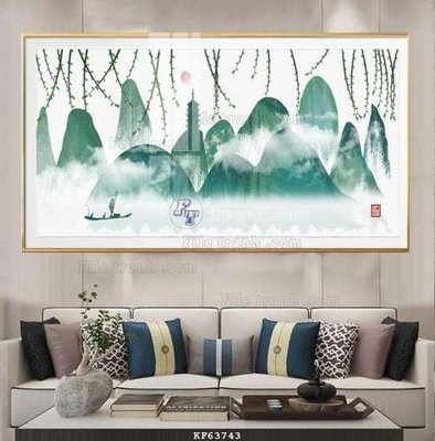 File tranh File tranh hiện đại pha lê gương KF63743 (bản gốc) treo quán cafe