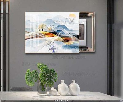 File in trần File tranh hiện đại pha lê gương KF64029 (file gốc) phong thủy