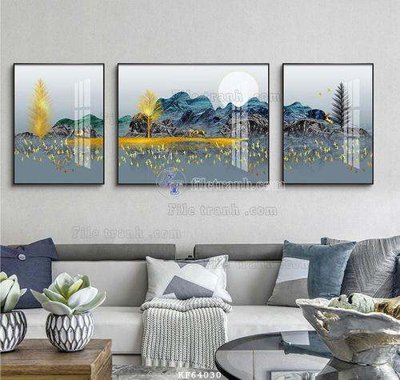 Tải file File tranh hiện đại pha lê gương KF64030 (gốc) chủ đề phong thủy