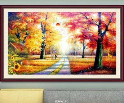 Download file gốc File tranh hiện đại pha lê gương KF64152 (in lụa) hoa lá