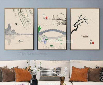 File ảnh File tranh hiện đại pha lê gương KF64295 (gốc) cho trang trí nhà hàng