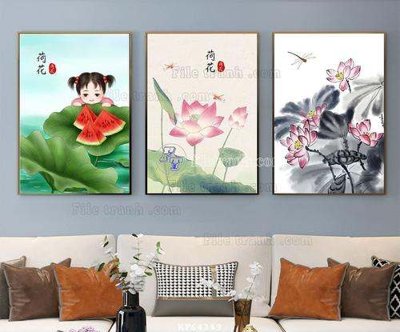 Download file gốc File tranh hiện đại pha lê gương KF64349 (in lụa) cao cấp