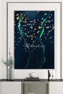 File gốc File tranh hiện đại pha lê gương KF64412 (vector) cho in ấn